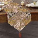 - UcgenRunner-5322-Gorsel1 - Realhomes  Leopar Temalı Kuru Yaprak Desenli Dijital Baskılı Püsküllü Şönil Üçgen Runner Realhomes