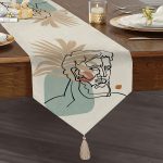 Antik Yunan Tanrısı Özel Tasarım Modern Püsküllü Şönil Üçgen Runner Realhomes