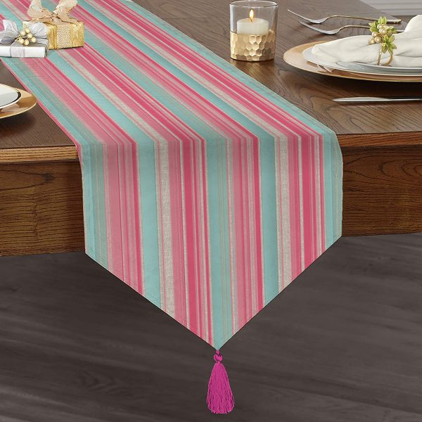 Botanik Portre Dijital Baskılı Özel Tasarım Püsküllü Şönil Üçgen Runner Realhomes