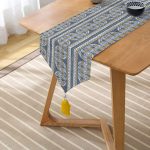 - UcgenRunner-5400-Gorsel2 - Realhomes Kot Zeminli Düz Çigili Yaprak Motifli Püsküllü Şönil Üçgen Runner Realhomes