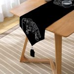 Retro Mandala Fil Desenli Özel Tasarım Püsküllü Şönil Üçgen Runner Realhomes