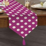 - UcgenRunner-544-Gorsel1 - Realhomes Puantiyeli Dijital Baskılı Dekoratif Püsküllü Şönil Üçgen Runner Realhomes