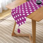 - UcgenRunner-544-Gorsel2 - Realhomes Puantiyeli Dijital Baskılı Dekoratif Püsküllü Şönil Üçgen Runner Realhomes