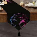 - UcgenRunner-5442-Gorsel1 - Realhomes Siyah Zeminde Neon Kartal Motifli Püsküllü Şönil Üçgen Runner Realhomes