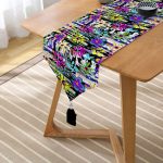 - UcgenRunner-5584-Gorsel2 - Realhomes Siyah Beyaz Temalı Çiçek Motifli Püsküllü Şönil Üçgen Runner Realhomes