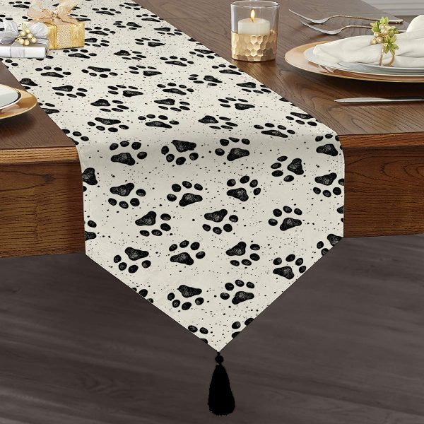 RealHomes Dijital Baskılı Dekoratif Püsküllü Şönil Üçgen Runner Realhomes