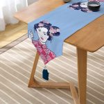 Inci Kolyeli Japon Kadın Dijital Baskılı Modern Püsküllü Şönil Üçgen Runner Realhomes