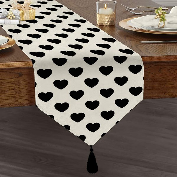 Saks Mavisi Düz Renk Tasarımlı Püsküllü Şönil Üçgen Runner Realhomes