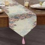 RealHomes Dijital Baskılı Dekoratif Püsküllü Şönil Üçgen Runner Realhomes