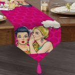 Realhomes Fashion Girl Dijital Baskılı Modern Özel Tasarım Püsküllü Şönil Üçgen Runner Realhomes