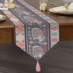 - UcgenRunner-774-Gorsel1 - Realhomes RealHomes Dijital Baskılı Özel Tasarım Püsküllü Şönil Üçgen Runner Realhomes