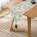 - UcgenRunner-839-Gorsel2 - Realhomes  Yaprak Temalı Dijital Baskılı Püsküllü Şönil Üçgen Runner Realhomes