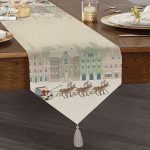 - UcgenRunner-853-Gorsel1 - Realhomes  Christmas Temalı Dijital Baskılı Püsküllü Şönil Üçgen Runner Realhomes