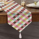 Realhomes Özel Tasarım Dijital Baskılı Püsküllü Şönil Üçgen Runner Realhomes