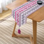 Realhomes Özel Tasarım Dijital Baskılı Püsküllü Şönil Üçgen Runner Realhomes