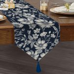 Realhomes Özel Tasarım Dijital Baskılı Püsküllü Şönil Üçgen Runner Realhomes