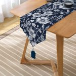 Realhomes Özel Tasarım Dijital Baskılı Püsküllü Şönil Üçgen Runner Realhomes