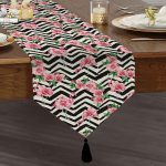 RealHomes Dijital Baskılı Özel Tasarım Püsküllü Şönil Üçgen Runner Realhomes