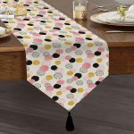 RealHomes Dijital Baskılı Özel Tasarım Püsküllü Şönil Üçgen Runner Realhomes