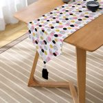 RealHomes Dijital Baskılı Özel Tasarım Püsküllü Şönil Üçgen Runner Realhomes