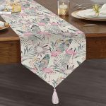 RealHomes Dijital Baskılı Özel Tasarım Püsküllü Şönil Üçgen Runner Realhomes