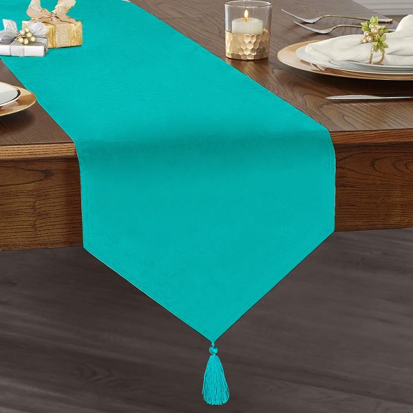 - UcgenRunner-957-Gorsel1 - Realhomes  Realhomes Mor Renkli Dijital Baskılı Dekoratif Özel Tasarım Püsküllü Şönil Üçgen Runner Realhomes