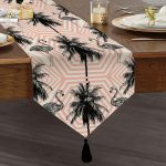 - UcgenRunner-969-Gorsel1 - Realhomes Flamingo Desenli Dijital Baskılı Dekoratif Püsküllü Şönil Üçgen Runner Realhomes