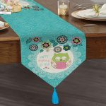 RealHomes Dijital Baskılı Özel Tasarım Püsküllü Şönil Üçgen Runner Realhomes