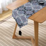 RealHomes Dijital Baskılı Özel Tasarım Püsküllü Şönil Üçgen Runner Realhomes