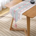 - UcgenRunner-real12-Gorsel2 - Realhomes RealHomes Dijital Baskılı Çiçek Desenli Püsküllü Şönil Üçgen Runner Realhomes