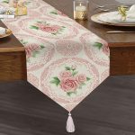 RealHomes Dijital Baskılı Dekoratif Özel Tasarım Püsküllü Şönil Üçgen Runner Realhomes