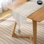 RealHomes Özel Tasarım Dijital Baskılı Dekoratif Püsküllü Şönil Üçgen Runner Realhomes