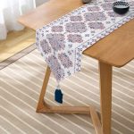 RealHomes Dijital Baskılı Özel Tasarım Püsküllü Şönil Üçgen Runner Realhomes