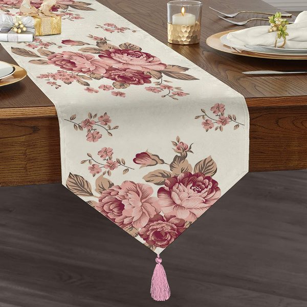 - UcgenRunner-real279-Gorsel1 - Realhomes  RealHomes Özel Tasarım Dijital Baskılı Dekoratif Püsküllü Şönil Üçgen Runner Realhomes