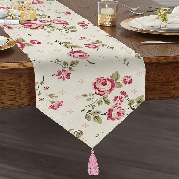 - UcgenRunner-real304-Gorsel1 - Realhomes  RealHomes Özel Tasarım Dijital Baskılı Dekoratif Püsküllü Şönil Üçgen Runner Realhomes