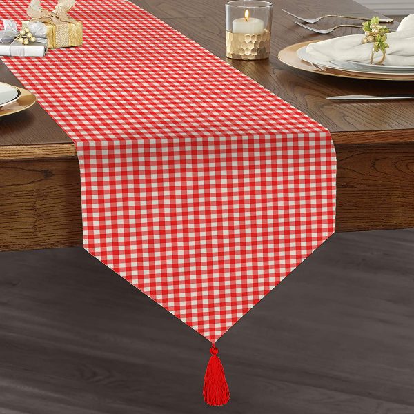 - UcgenRunner-real320-Gorsel1 - Realhomes  RealHomes Özel Tasarım Dijital Baskılı Dekoratif Püsküllü Şönil Üçgen Runner Realhomes