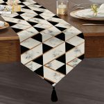 - UcgenRunner-real322-Gorsel1 - Realhomes  RealHomes Özel Tasarım Dijital Baskılı Dekoratif Püsküllü Şönil Üçgen Runner Realhomes