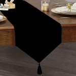 - UcgenRunner-siyah-Gorsel1 - Realhomes  Siyah Düz Renk Tasarımlı Püsküllü Şönil Üçgen Runner Realhomes