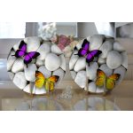 - Supla2li-12-Gorsel2 - Realhomes Realhomes Kelebek Desenli Dijital Baskılı Modern 2'li Yuvarlak Servis Altlığı - Supla Realhomes