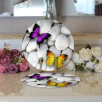 - Supla2li-12-Gorsel3 - Realhomes Realhomes Kelebek Desenli Dijital Baskılı Modern 2'li Yuvarlak Servis Altlığı - Supla Realhomes