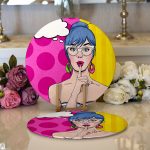 Realhomes Pop Art Dijital Baskılı Modern 2'li Yuvarlak Servis Altlığı - Supla Realhomes