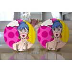 Realhomes Pop Art Dijital Baskılı Modern 2'li Yuvarlak Servis Altlığı - Supla Realhomes