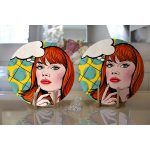 - Supla2li-171-Gorsel2 - Realhomes Realhomes Pop Art Resimli Dijital Baskılı Modern 2'li Yuvarlak Servis Altlığı - Supla Realhomes