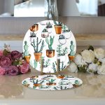 - Supla2li-2004-Gorsel3 - Realhomes  Realhomes Kaktüs Desenli Dijital Baskılı Modern 2'li Yuvarlak Servis Altlığı - Supla Realhomes