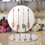 Realhomes Renkli Oklar Dijital Baskılı Modern 2'li Yuvarlak Servis Altlığı - Supla Realhomes