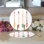 Realhomes Renkli Oklar Dijital Baskılı Modern 2'li Yuvarlak Servis Altlığı - Supla Realhomes