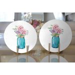 - Supla2li-2012-Gorsel2 - Realhomes Realhomes Vazo Çiçek Desenli Dijital Baskılı Modern 2'li Yuvarlak Servis Altlığı - Supla Realhomes