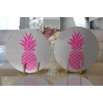 - Supla2li-2016-Gorsel2 - Realhomes Realhomes Gri Zemin Ananas Dijital Baskılı Modern 2'li Yuvarlak Servis Altlığı - Supla Realhomes