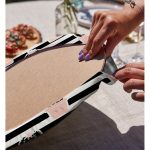 Realhomes Siyah Çizgili Kaktüs Motifli Dijital Baskılı Modern 2'li Yuvarlak Servis Altlığı - Supla Realhomes