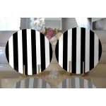 Realhomes Siyah Beyaz Çizgili Modern 2'li Yuvarlak Servis Altlığı - Supla Realhomes